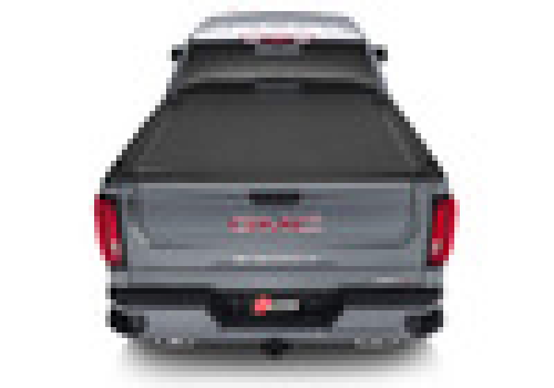 Revolver x4s bed cover on grey chevy silverado trunk opening