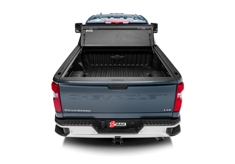 Blue 2019 rambo truck bed cover for chevy silverado 2500/3500 - bakflip g2 installation