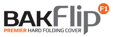 Bakflip f1 bed cover logo on ford f-150 truck