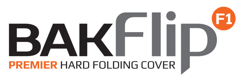 Bakflip f1 bed cover logo on ford f-150 truck