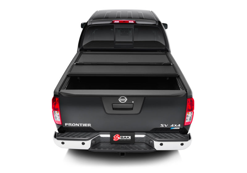 2022 nissan frontier 5ft bed bakflip mx4 matte finish truck rear view