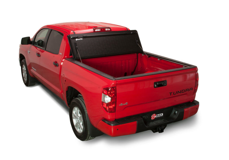 Red truck with black bed cover - bak 2022+ toyota tundra fibermax bed cover