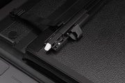 Side panel of a chevrolet silverado with black plastic cover from bakflip g2