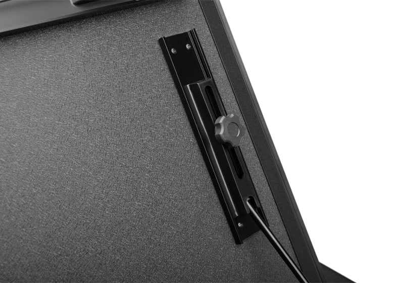 Open black ipad case on bakflip mx4 for dodge ram without ram box 5.7ft bed, showing back of ipad