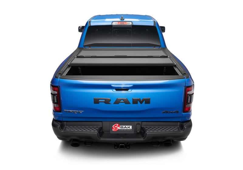Rear view of 2019 ram ram with bakflip mx4 for 6.4ft bed