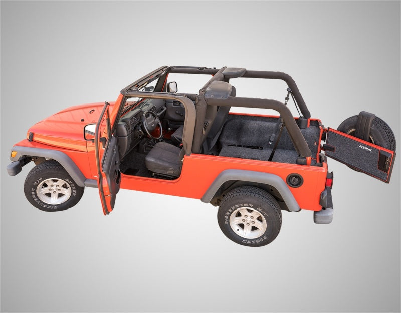 Red and black interior bedrug 03-06 jeep lj unlimited rear 4pc cargo kit
