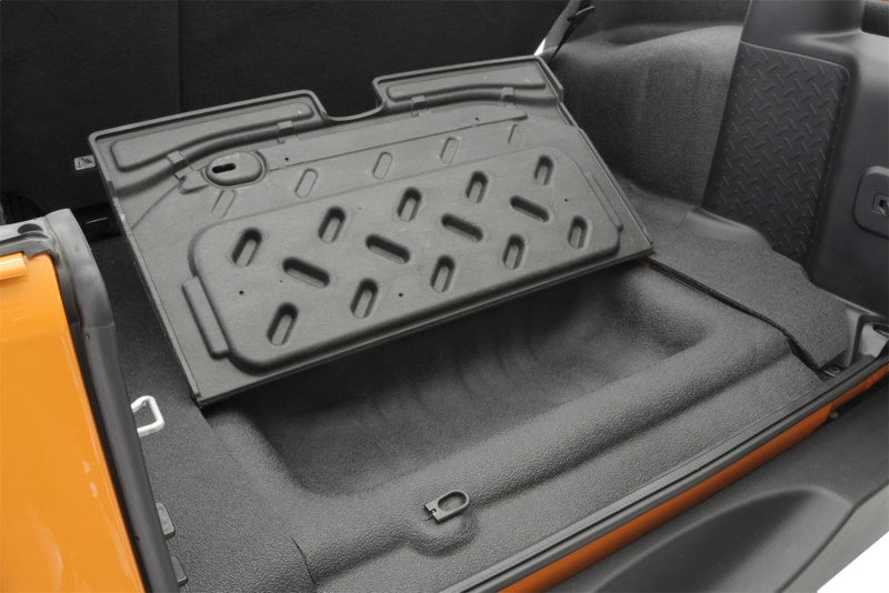 Bedrug bedtred cargo kit installed in jeep jk unlimited 4dr trunk compartment