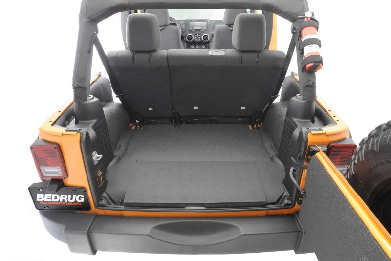 Rear cargo kit for jeep wrangler with folded back seat