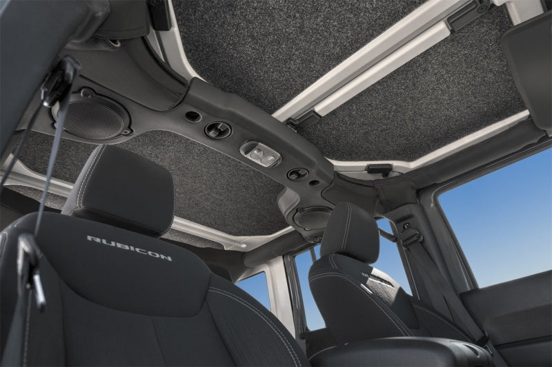 Interior of a jeep wrangler jk unlimited 4dr headliner with sunroof and sunlight