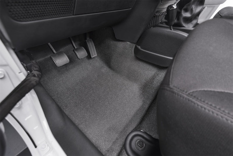 Front seat up inside a jeep wrangler with bedrug floor kit installation instructions