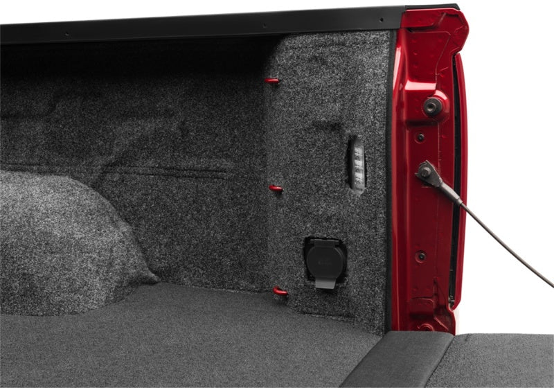 Red truck with open door - bedrug impact bedliner for chevrolet / gmc 1500 5ft 8in bed