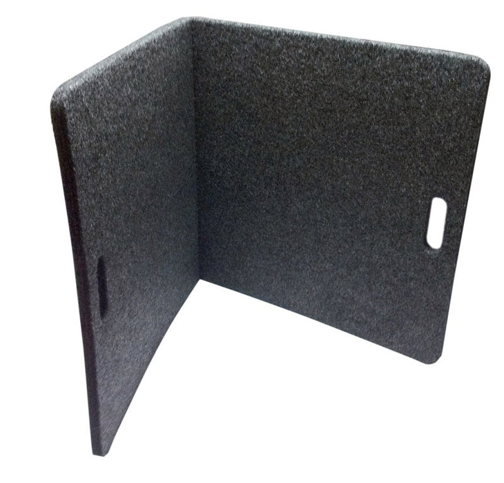 Black felt folding utility mat with hole in center, perfect for jeep wrangler and ford bronco offroad adventures