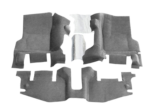 Gray felt floor pieces for jeep tj front 3pc bedtred kit with center console - installation instructions included