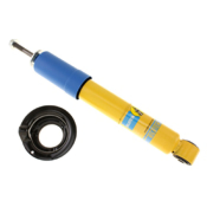 Yellow shock absorber and black rubber ring on bilstein 4600 series for nissan frontier, pathfinder, and xterra