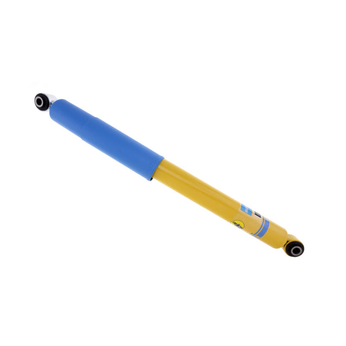 Bilstein 4600 series rear 46mm monotube shock absorber - yellow and blue shock absorb on white background