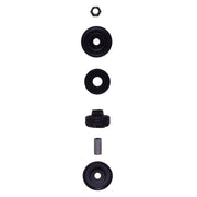 Black and white close up of a screw and nut in bilstein 4600 series shock absorber