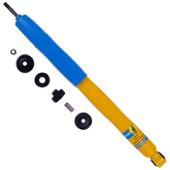 Yellow and blue shock absorber with screw from bilstein 4600 series for 2019 ram 1500 4x4 w/o air leveling and