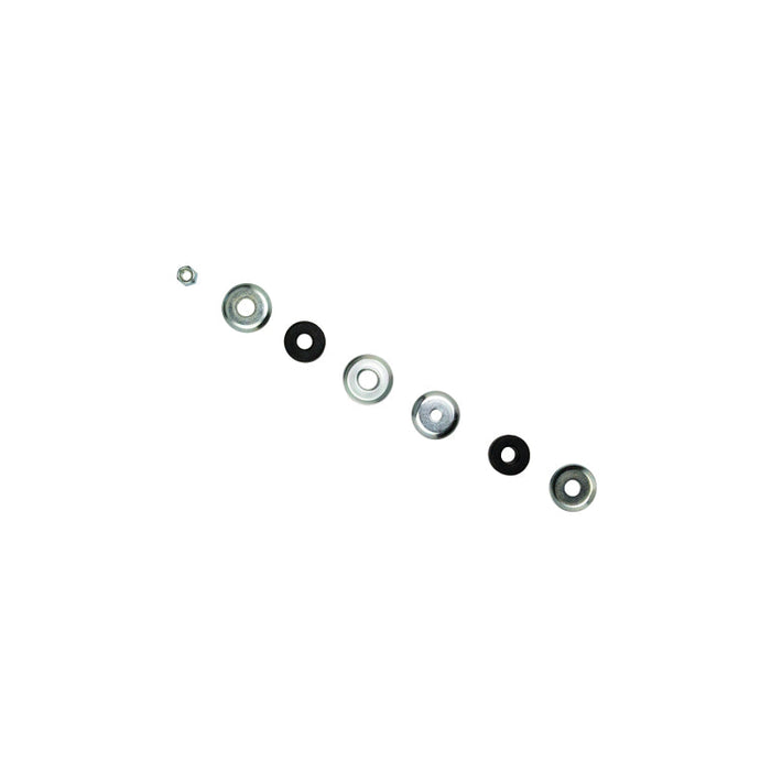 Metal washers on white background, bilstein 5100 series shock absorber product