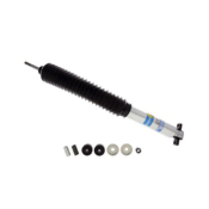 Bilstein 5100 series front 46mm monotube shock absorber close up with screws on white background