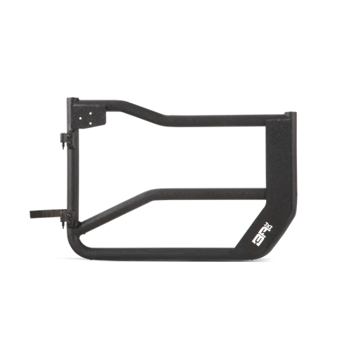 Body Armor 4x4 front bumper bracket in black for Wrangler JK Tube Doors.