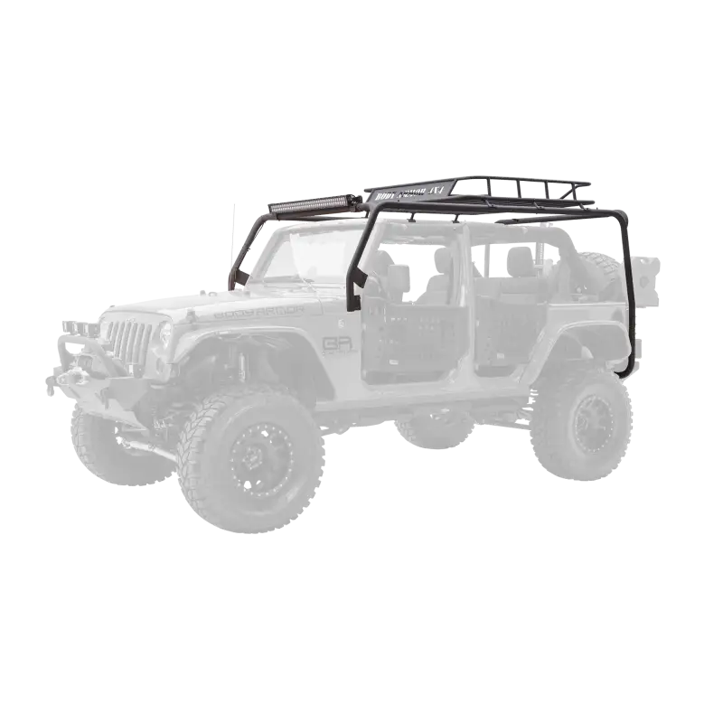 Black Body Armor 4x4 07-18 Wrangler 4-Door Cargo Roof Rack