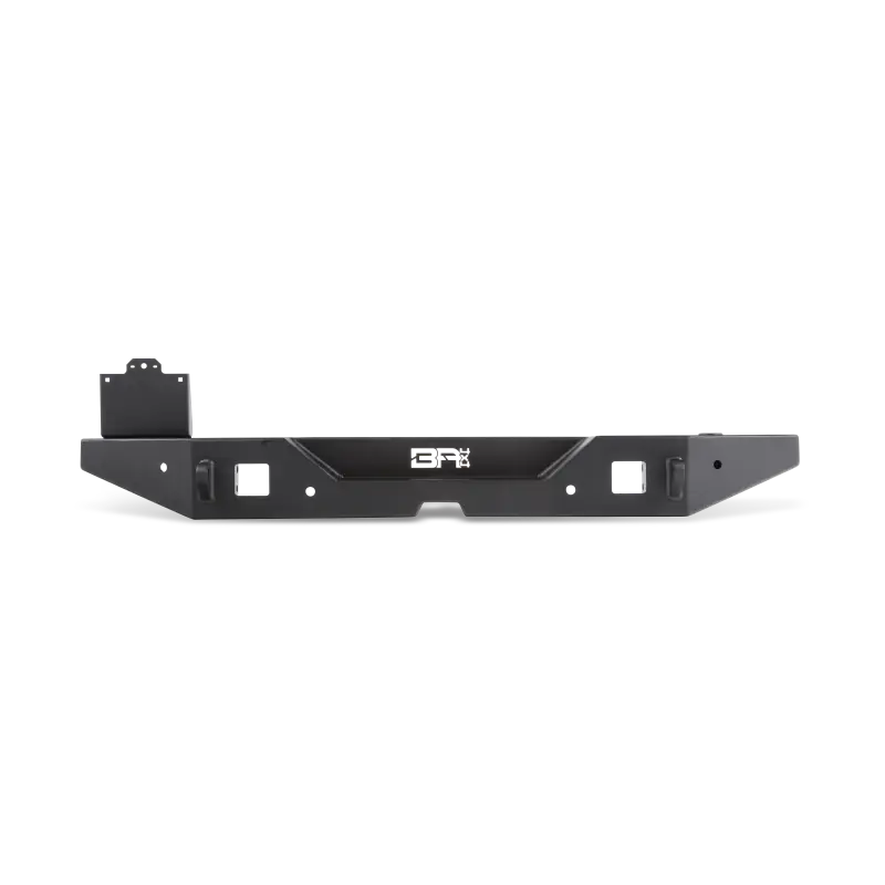 Black metal shelf on white background for Body Armor 4x4 Jeep Wrangler bumper.