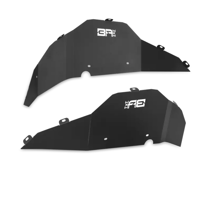 Body Armor 4x4 Jeep Wrangler JL Rear Fender Liners: Black plastic fenders for the F3 model.