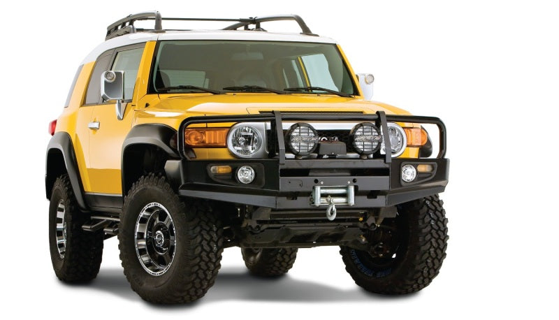 Yellow toyota fj cruiser extend-a-fender style flares - black