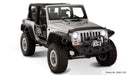 Gray jeep wrangler flat style fender flares on white background - bushwacker 07-18 jeep wrangler flat style flares 4pc