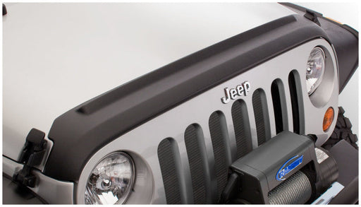 Bushwacker 07-18 jeep wrangler (jk) / (jk) unlimited trail armor hood guard - close up of front bumper cover for jeep wrangler