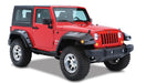 Red jeep wrangler with max pocket style fender flares - black