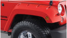 Front bumper bar on a jeep wrangler with bushwacker fender flares