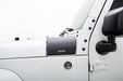 White truck with black door handle - bushwacker jeep wrangler trail armor cowl cover in black