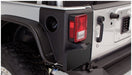 Bushwacker 07-18 jeep wrangler trail armor rear corners - black: close up of license plate on back of jeep