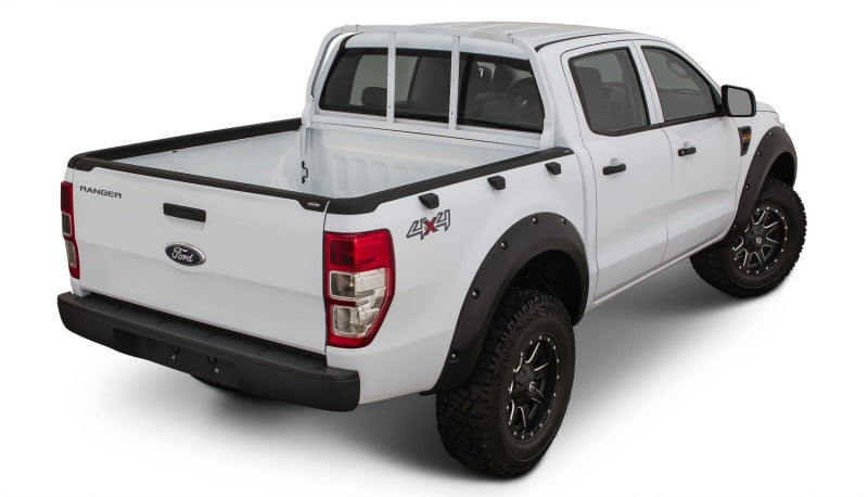 White truck with black bed cover - bushwacker 11-15 ford ranger t6 ultimate tailgate caps