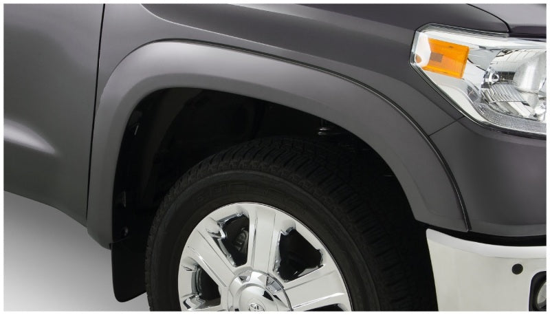 Gray toyota tundra fleetside fender flares - close up of front bumper