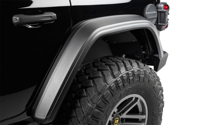 Bushwacker 18-21 jeep wrangler jl flat style flares - black, hyperform fender flares