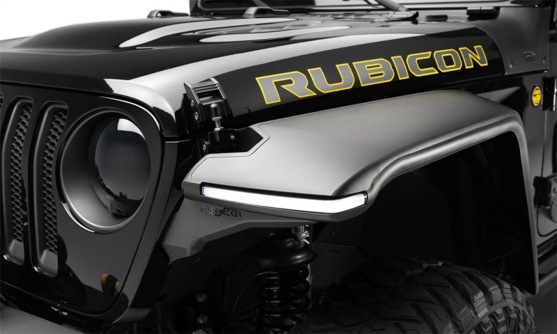 Bushwacker 18-21 jeep wrangler jl flat style flares 4pc - black - image of rubicon atv