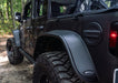 Bushwacker 2018+ jeep wrangler (jl) unlimited flat style flares parked in the woods