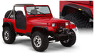 Red jeep wrangler jl unlimited with flat style fender flares - black