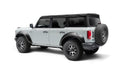 White land rover vehicle featured in bushwacker 2021+ ford bronco 4-door extend-a-flares 4pc - black