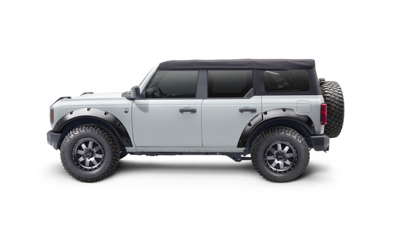 White land rover with black roof - pocket style fender flares for ford bronco