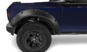 Blue lifted truck with bushwacker 2021+ ford bronco 4-door pocket style fender flares - black