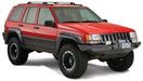 Red jeep grand cherokee with black bumper - bushwacker cutout style fender flares