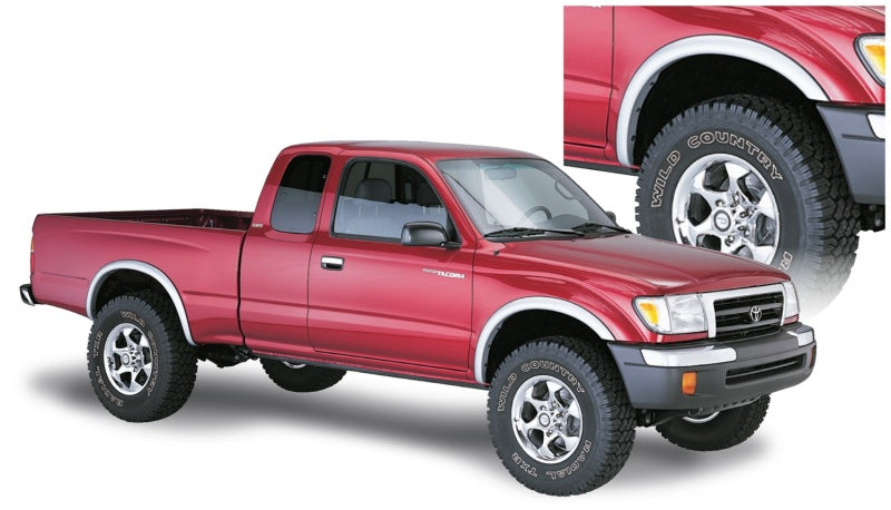 Red truck with toyota tacoma fleetside fender flares