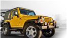 Yellow jeep wrangler with pocket style fender flares and black top - bushwacker 97-06 jeep tj 4pc