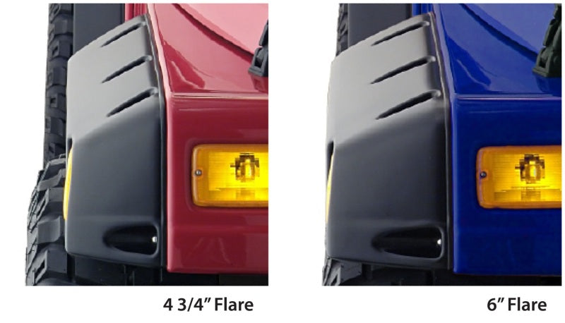 Pocket style fender flares for jeep wrangler in four colors