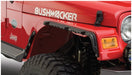 Front bumper bar on bushwacker 97-06 jeep wrangler flat style fender flares - black