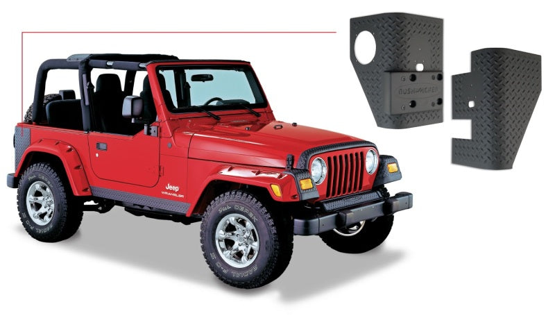 Bushwacker jeep wrangler trail armor rear corners - black diamond front bumper cover