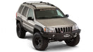 Bushwacker 99-04 jeep grand cherokee cutout style fender flares - black suv with black bumper on white background